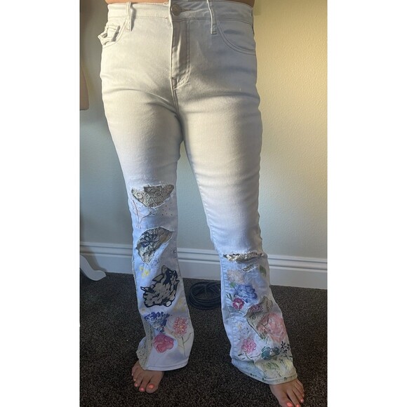 True Religion Becca Mid Rise Bootcut jeans, customized, embroidered, painted, 31 - Picture 5 of 16